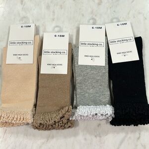 Little Stocking Co 6-18M knee high sock 4 pack toddler girls